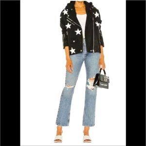 Blank NYC Black Star Moto Jacket with Removable Hood